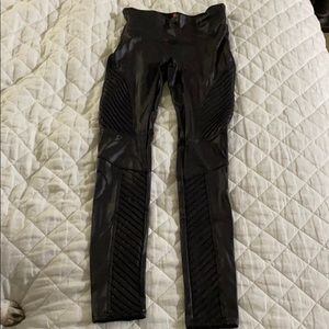 Spanx faux leather moto leggings